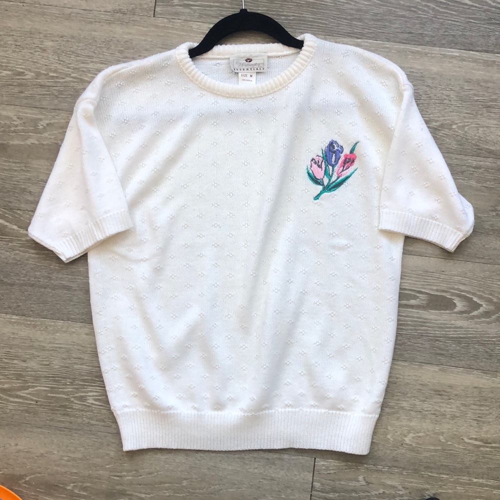 VINTAGE White Knit Top